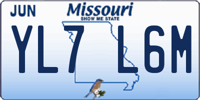 MO license plate YL7L6M