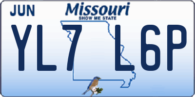 MO license plate YL7L6P