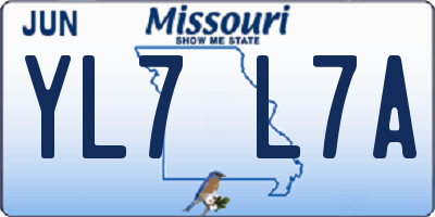 MO license plate YL7L7A