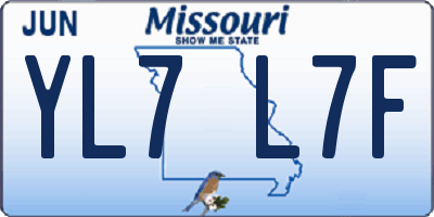 MO license plate YL7L7F
