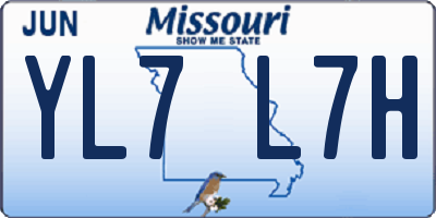 MO license plate YL7L7H