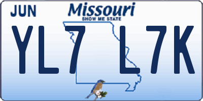 MO license plate YL7L7K