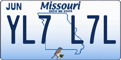 MO license plate YL7L7L