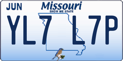 MO license plate YL7L7P