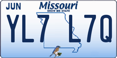MO license plate YL7L7Q