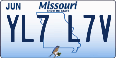 MO license plate YL7L7V