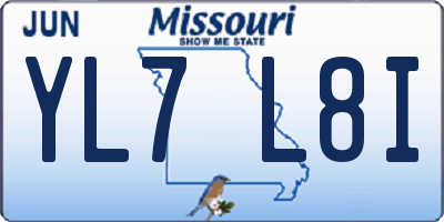 MO license plate YL7L8I