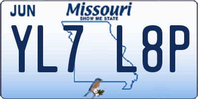 MO license plate YL7L8P