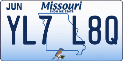 MO license plate YL7L8Q