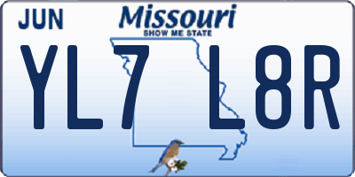 MO license plate YL7L8R