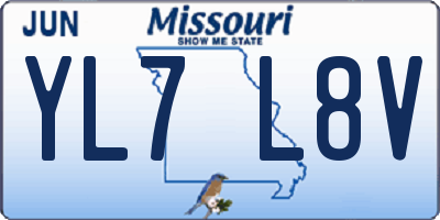 MO license plate YL7L8V