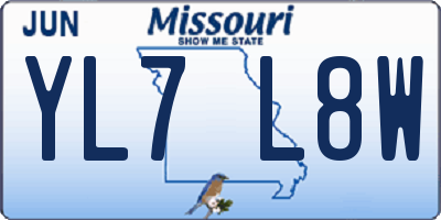 MO license plate YL7L8W