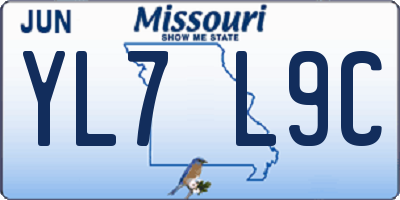 MO license plate YL7L9C