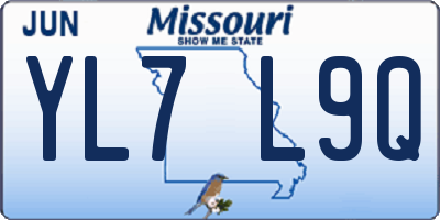 MO license plate YL7L9Q