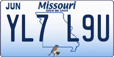 MO license plate YL7L9U