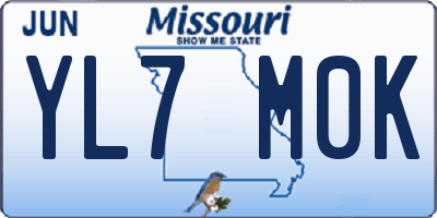 MO license plate YL7M0K
