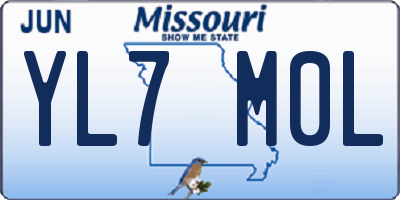 MO license plate YL7M0L