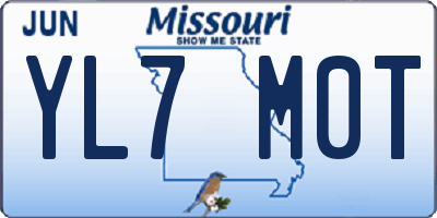 MO license plate YL7M0T