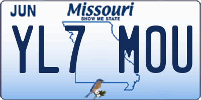 MO license plate YL7M0U