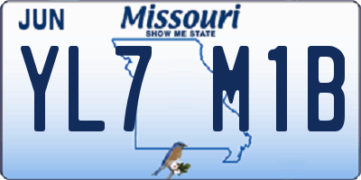 MO license plate YL7M1B