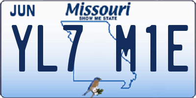 MO license plate YL7M1E