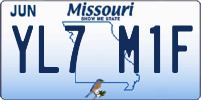MO license plate YL7M1F