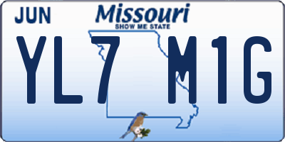 MO license plate YL7M1G