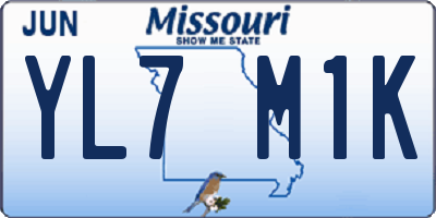 MO license plate YL7M1K