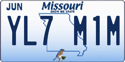 MO license plate YL7M1M