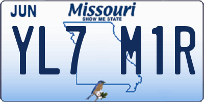 MO license plate YL7M1R
