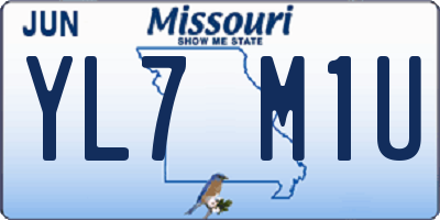 MO license plate YL7M1U
