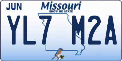 MO license plate YL7M2A