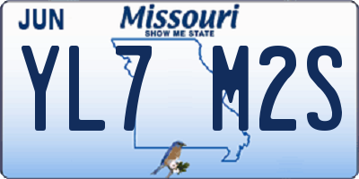 MO license plate YL7M2S