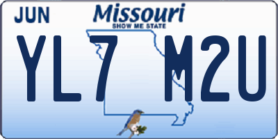 MO license plate YL7M2U