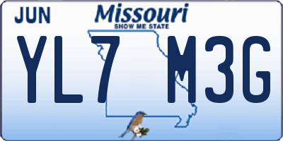 MO license plate YL7M3G