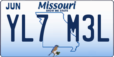 MO license plate YL7M3L