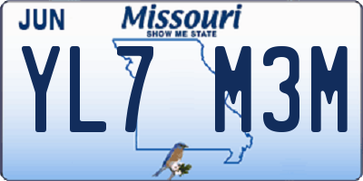 MO license plate YL7M3M