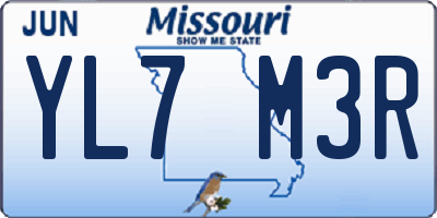MO license plate YL7M3R