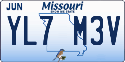 MO license plate YL7M3V
