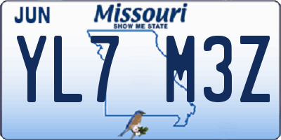 MO license plate YL7M3Z