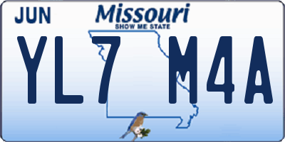 MO license plate YL7M4A