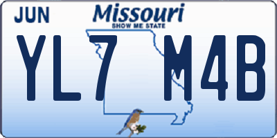 MO license plate YL7M4B