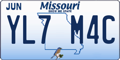 MO license plate YL7M4C