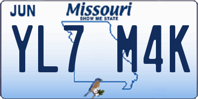 MO license plate YL7M4K