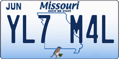 MO license plate YL7M4L