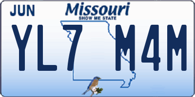 MO license plate YL7M4M