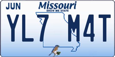 MO license plate YL7M4T