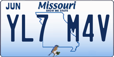 MO license plate YL7M4V