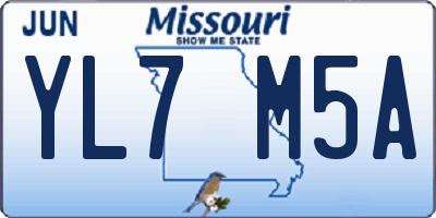MO license plate YL7M5A
