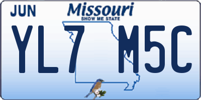 MO license plate YL7M5C